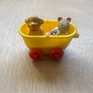 Vintage 90’s Arthur PBS Kate Read Pal Pull-Back Wheeled Mobile Carriage Kids Toy